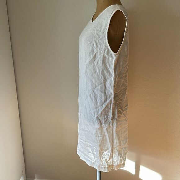 Linenfox sz M shoft dress 100% linen white gorgeous pre owned condition - Picture 2 of 6